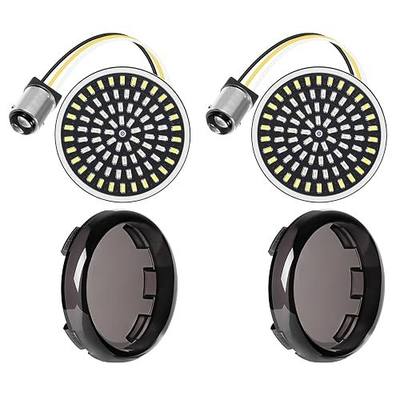 Benlari 2inch Front Turn Signals, 81 LEDs 1157 Turn Signals with 2 Smoked Lens Cover Fit for Harley Touring Street Glide Road Glide Road King Electra Glide Sportster Iron Dyna Softail 1986-2024