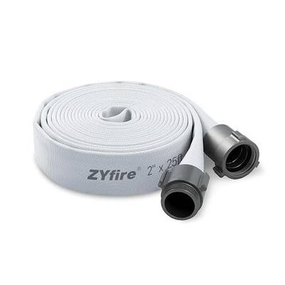 ZYfire Fire Hose 2" ID x 25 FT, NST/NH Couplings, Single Jacket EPDM Lined | Professionally Certified for Firefighting, 750 PSI Burst Pressure, Works Year-Round, Abrasion & Flex & Chemical Resistant