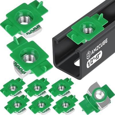 1/2"-13 Nylon Strut Channel Cone Nut - 50 Pcs | 9mm Thickened Strut Channel Squeeze Nut, Compatible with Strut Channel Support Systems, Solar Panel Mounting