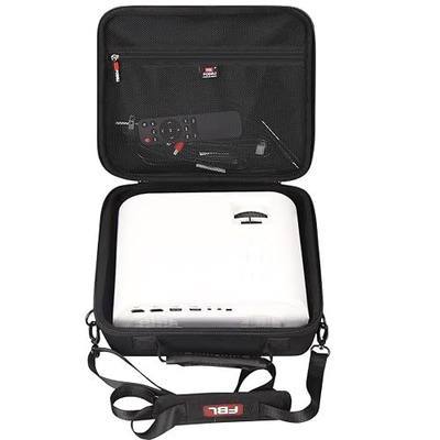 FBLFOBELI Carrying Case for HAPPRUN/HOMPOW/WiMiUS/GooDee Mini Projector | Hard EVA Shell with Handle, Detachable Shoulder Strap, 10.8x10x4.1 Inches, Fits Most Major Mini Projectors, Zipper Pocket