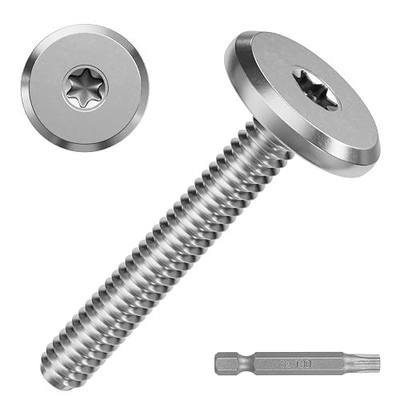 Combo Sidewalk Screws Bolts 1/4" X 1" 100-Pack Hurricane Shutter Hardware | 304 Stainless Steel Hurricane Shutter Hardware Rust-Resistant Durable Truss Head Shutter Screws for Hurricane Shutters Panel