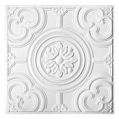 WOWSTAR 12-Pack 24"x24" Drop Ceiling Tiles, Waterproof Glue up Ceiling Panels, White