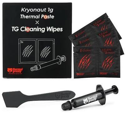 Thermal Grizzly Kryonaut - 1 Gram - Extremely High Performance Thermal Paste + 12 Cleaning Wipes 6 Wet & 6 Dry - for Demanding Applications and Overclocking CPU/GPU/PS4/PS5/Xbox