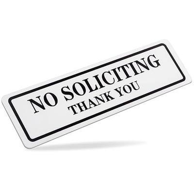 No Soliciting Sign for House That Keeps Solicitors Away, Super strong tape for all surfaces, 8.3 × 2.4 In,2026 version, Perfect for Home Office Front Doors, Windows, Walls, Courtyard