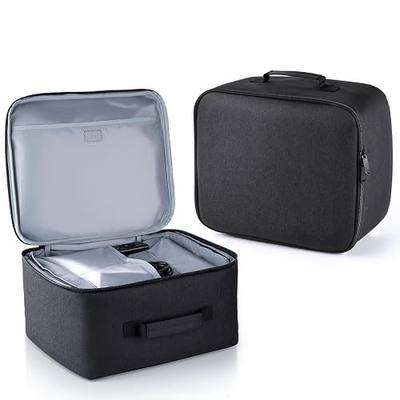 Projector Case RV800P, Durable Nylon & Soft Lining, Accessory Pockets for Cables/Remote, Easy Carry Handle Portable Travel Storage Bag for Business/Outdoor/Home, 12.6x11x7Inches, Black