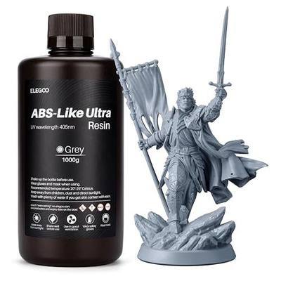 ELEGOO ABS-Like Ultra Resin with Extra Strength and Toughness, Compatible with MSLA/DLP/LCD Resin 3D Printer, Perfect 3D Printer Resin for Tool Application, Grey 1000g