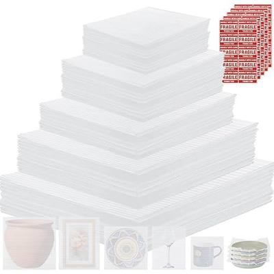 AOBOPLE 250 Pack Moving Supplies,5 Sizes (16x16",16x12",12x12",12x7.5",7.5x7.5") 200 Foam Pouches and Foam Sheets with 50 Fragile Stickers,Packing Supplies to Protect Artworks,Photo Frame,Dishes