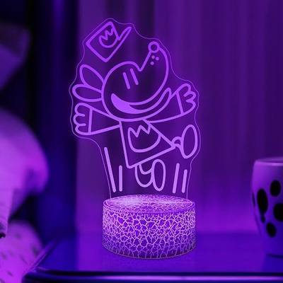 Officially Licensed Dog Man Night Light - 7 Color LED 3D Illusion Lamp with Removable Base & USB/Battery Power, Kids Bedroom Decor, Book & Movie Fan Birthday Christmas Gift for Boys & Girls