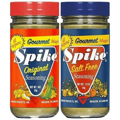 Spike Original & Salt-Free All-Purpose Seasoning Variety 2-Pack – Flavorful Seasonings for Low-Sodium Diets & Healthy Meals, 7 Oz Ea