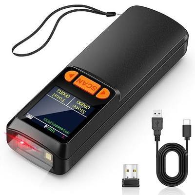 KUIIYER Mini Barcode Scanner, 2D QR 1D Bluetooth Wireless Bar Code Reader | LCD Screen Display & Setting Keypad & AI Voice, Small Portable Handheld Barcode Reader for Smart Phone, Computers & POS