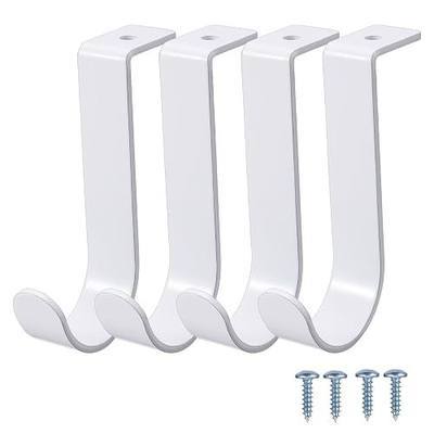 OwnMy 4PCS Closet Rod Brackets, 1 Inch to 1.5 Inch Round Closet Rod Holders | Heavy Duty Wall Mount Closet Shelf Rod Pole Support Brackets, Metal Clothes Storage Hangers Brackets with Screws, White