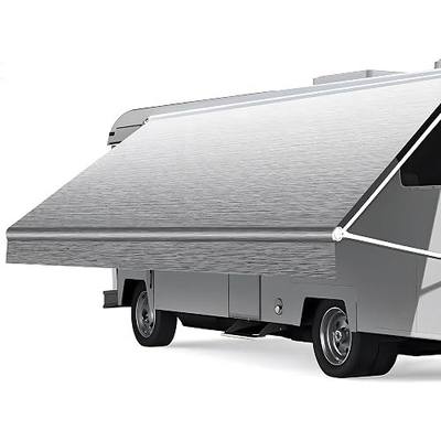HBN RV Awning Fabric Replacement, 15'2" Fabric Length for 16' Awning, Heavy-Duty Vinyl, Weather Resistant, Universal Outdoor Canopy for RV, Trailer, and Motorhome Awnings - Gray Fade