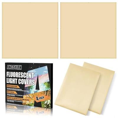 ANGSYLTH 4 Pcs 2x2 Feet Fluorescent Ceiling Light Covers | Magnetic Light Covers for Classroom, Office, Hospitals, Home (Warm Yellow)
