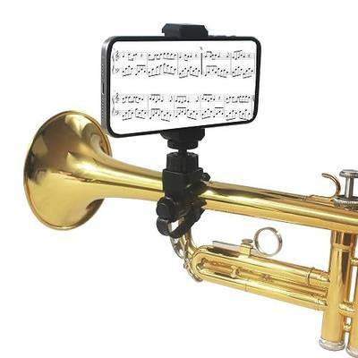 Adjustable Trumpet Phone Lyre Clip Marching Band 360°Rotation Low Brass Upgraded Phone Lyre Clamp for Trumpet or Cornet (0.31-2.1inch adjutable Round Pipe diameters),Black | Upgraded Phone Lyre Clamp Phone Mount for Trumpet or Cornet (0.31-2.1inch adjutable Round Pipe diameters),Black