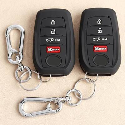 TANDRIVE Key Fob Cover for Toyota 2026 RAV4 2025 2026 Grand Highlander Corolla Cross 4Runner Land Cruiser Highlander Crown Signia Sequoia Venza 2021-2026, 4-Button, Silicone, 2-Pack, Black
