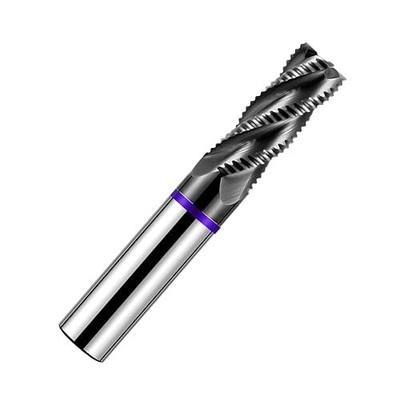 1/2" 4-Flute Carbide Roughing End Mill, Square Nose Cutter, 1-Pack | 4-Flute carbide roughing profile removes material efficiently in steel, aluminum and hardened metals for milling projects.