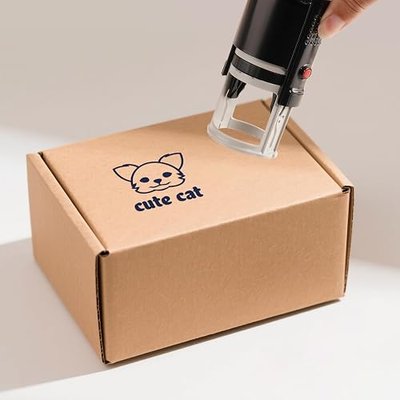 Custom Logo Stamp for Business - Personalized Self Inking Stamps with 5 Ink Colors (Logo)
