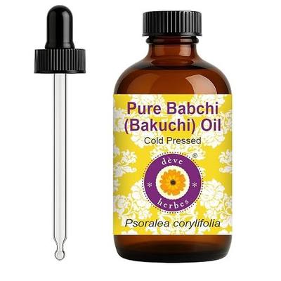 dève herbes Babchi (Bakuchi) Oil (Psoralea corylifolia) with Glass Dropper | Cold Pressed | Pure | For Diluting Essential oils | Skin & Massage | Non-Sticky | Lightweight | Unisex | 120ml (4 oz)