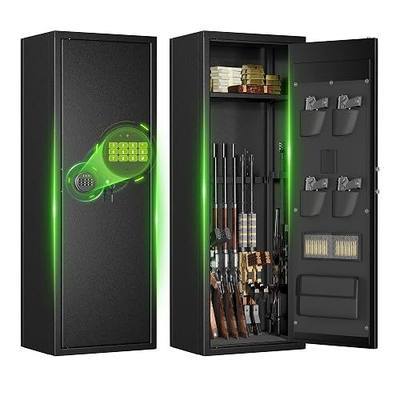 Greenvelly 14-16 Gun Safe for Rifles and Pistols, Quick Access Large Rifle Safe with Keyboard Lock, Gun Cabinet for Rifles and Shotguns, Gun Safe with Pistol Pockets and Adjustable Gun Racks for Home