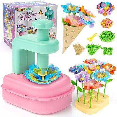 beefunni Flower Bouquet Craft Kits with Flower Maker,DIY Flower Making Kit for Kids,Flower Crafts for Kids Ages 4-8,Girls Arts and Crafts Age 6-8,Flower Toys for 4 5 6 7 8+Year Old Girl Birthday Gifts