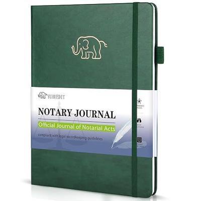 Notary Journal Log Book - Hardcover Notary Public Record Book with 236 Entries, 120gsm Numbered Pages with Tamper-Resistant Stitching - Durable Notary Supplies for Notarial Acts 9.5"x7"(Dark Green)