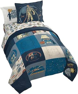Jay Franco Star Wars Full Comforter Set 7 Piece Soft Bedding for Boys, Blue | Darth Vader Yoda, Bed in a Bag, Comforter Sheets Shams Pillowcases, Official Product, Microfiber, Machine Washable, Boys Gift