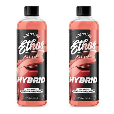 Ethos Hybrid Ceramic Rinseless Car Wash - Spot Free Rinse for Cars Waterless Wash - No Rinse Wash - Spot Free Car Wash - 2 Pack (16oz)