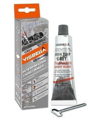 Visbella Gasket Maker Oil Resistant Sensor Safe Neutral RTV Silicone Sealant Non-Corrosive High Flexibility Ideal for Domestic & Older Vehicles 3.5OZ (Grey)