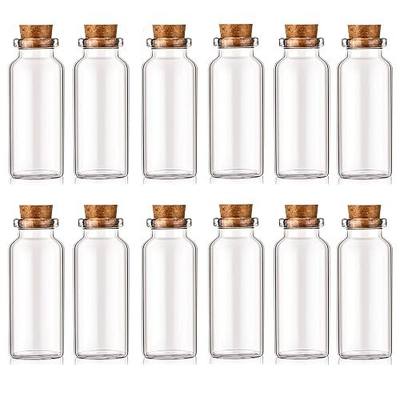 12Pcs/Set 30ml Glass Bottles Cork Stoppers DIY Decoration Mini Glass Vials Cork,Spell Jars,Party Favors,Message in a Bottle (30ml-12pcs)