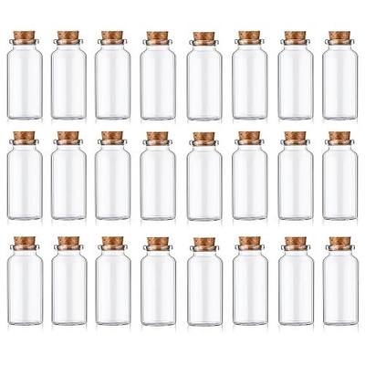 24Pcs/Set 10ml Glass Bottles Cork Stoppers DIY Decoration Mini Glass Vials Cork,Spell Jars,Party Favors,Message in a Bottle (10ml-24pcs)