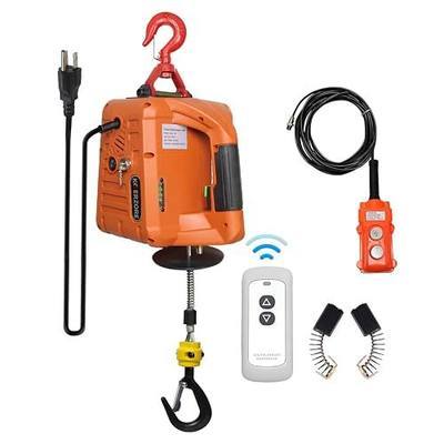 110V Electric Hoist Winch 1100Lbs Capacity 25ft Lift Height Portable Power Winch for Garage, Workshop, ATV & Drywall Lifting&Compact Electric Chain Hoist