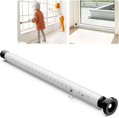 Abiglifty Sliding Door Security Bar, 17-50 Inch Adjustable Heavy Duty Sliding Glass Door Security bar with Rubber Tips for Windows, Home, Apartment & Travel (White)