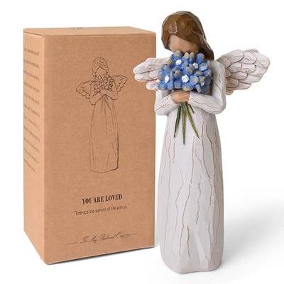 Forget Me Not Guardian Angel Figurines, Sympathy Gifts for Loss of Loved One, Miscarriage Gifts for Mothers, Sculpted Hand-Painted Statue for Home Decor Ornament