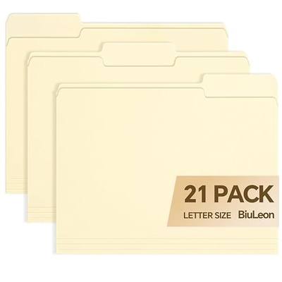 File Folders,21 Pack Manilla Folders 8.5x11,1/3 Cut Tabs Manila File Folders Letter Size for Easy Labeling and Organization,Vanilla Folders Great for Documents Home School Classroom Office Supplies