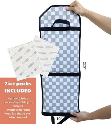 Car Seat Cooler Washable Insulated Ice Pack Infant Car Seat Cooling Cushion Mat for Hot Weather Multifunctional Baby Cooling Pad for Car Seat and Strollers (Ice Packs Included)