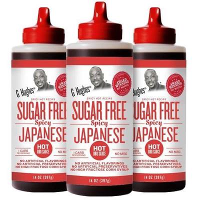 G Hughes Sugar Free Spicy Japanese BBQ Sauce - 14 Fl Oz (Pack of 1) | Gluten Free Hot Japanese Barbecue Sauce, Gourmet Asian Marinade for Fish, Meat, Chicken Wings, Stir Fry Vegetables, No Sugar