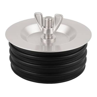 4 Inch Mechanical Pipe Test Plug – End of Pipe Gripper Plug with Galvanized Screw & Steel Wing Nut – Expansion Drain Stopper for Sewer Cleanout, Sink, Pool, or Drain Line Maintenance – 1 Pack