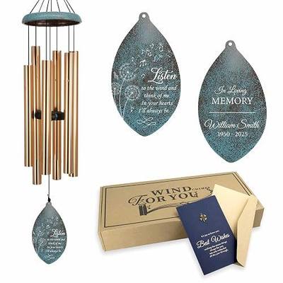 ASTARIN Custom Memorial Wind Chimes, Three Colors Personalized Sympathy Wind Chime for Loss Lover, Commemorative Wind Chime Deep Tone for Condolences/Funeral, Produced in Texas