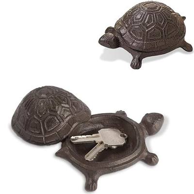 Ionela Turtle Key hiders Outside Garden Hide a Key, Brown | Decorative Hidden Key Holder for Outside, Discreet Hide a Key Rock Alternative, Outdoor Spare Key Storage Box for Garden.