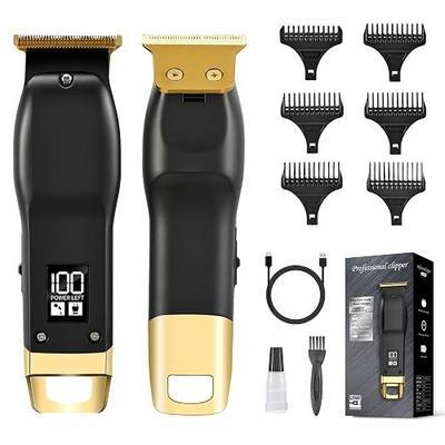 Beard Trimmer for Men - Rechargeable Men's Hair Clippers & Razor, Cordless Hair Trimmer & Shaver for Face, Neck, Groin & Manscaping, Ideal Gift for Men, Black