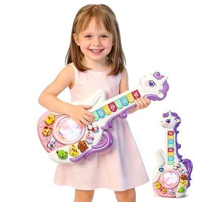 Kids Guitar, Kids Musical Instruments Toy for Child Toddler Boys Girls | Unicorn Guitar Toy with Animal Sounds & Music & Lights for 3 4 5 Year Old Girls Boys Birthday