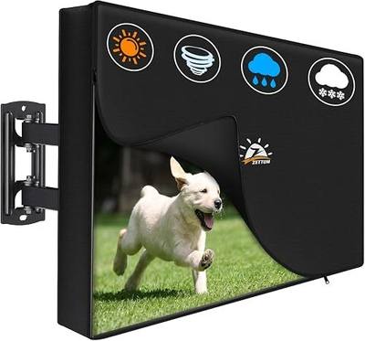 Zettum Outdoor TV Cover 40 to 43 Inch - 600D TV Cover with Zipper Weatherproof & Waterproof for 40-43 Inch TV, Heavy Duty TV Enclosure Protector for Outside Flat Screen TV