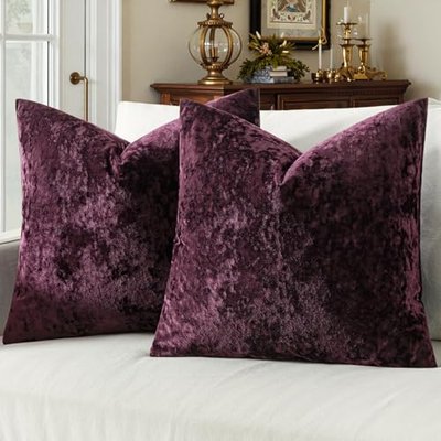 MIULEE Velvet Euro Sham Throw Pillow Covers Golden 26x26 inch Set of 2