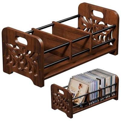 CD Holder,DVD Holder Storage,Wood CD Rack Organizer,DVD Rack | Cassette Tape Storage with Dividers for CDs, DVDS, Tapes,Video Game Cases, Tape Display Stand, Hold 35Pcs