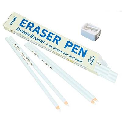 Pencil Shaped Erasers, Precision Pencil Erasers 10 Pack | Erasers for Sketching, Drawing, Artists & School Homework