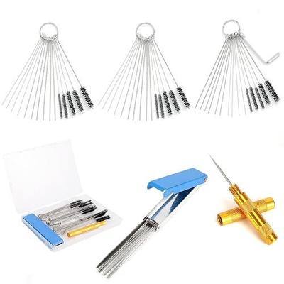 Carburetor Cleaner Kit, Welding Torch Tip Dirt Cleaner Set Carb Jet Cleaning Tool 15 Nylon Brushes 30 Cleaning Needles 1 Hexagonal Wrench 1 Pointed Pick 13 Clean Wires for Clean Stains on Carburetor
