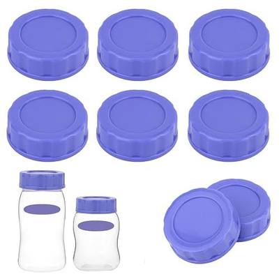6pcs Baby Bottle Caps Compatible with Pigeon & Lansinoh Bottles | Travel and Storage Bottle Lids Replacement (Purple)