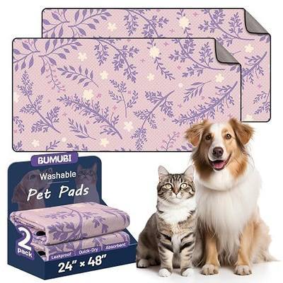 Washable Dog Pee Pads - Absorbent Reusable Puppy Training Pads, Waterproof Leak - Proof & Non - Slip for Crate Whelping Potty Training 24x48 (Pack of 2)