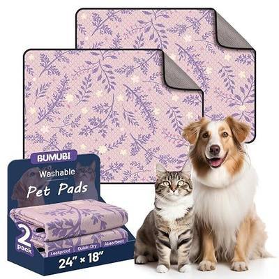 Washable Dog Pee Pads - Absorbent Reusable Puppy Training Pads, Waterproof Leak - Proof & Non - Slip for Crate Whelping Potty Training 24x18 (Pack of 2)