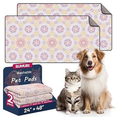 Washable Dog Pee Pads - Absorbent Reusable Puppy Training Pads, Waterproof Leak - Proof & Non - Slip for Crate Whelping Potty Training 24x48 (Pack of 2)